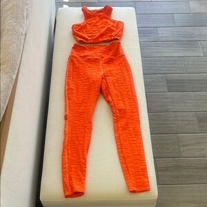 Twenty Vibrant Orange Textured Leggings Set